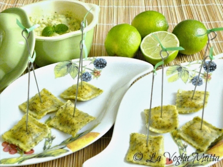 Ravioli alla menta ripieni di pescespada Barone
con salsa guacamole-Barone d.o.o.